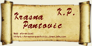 Krasna Pantović vizit kartica
